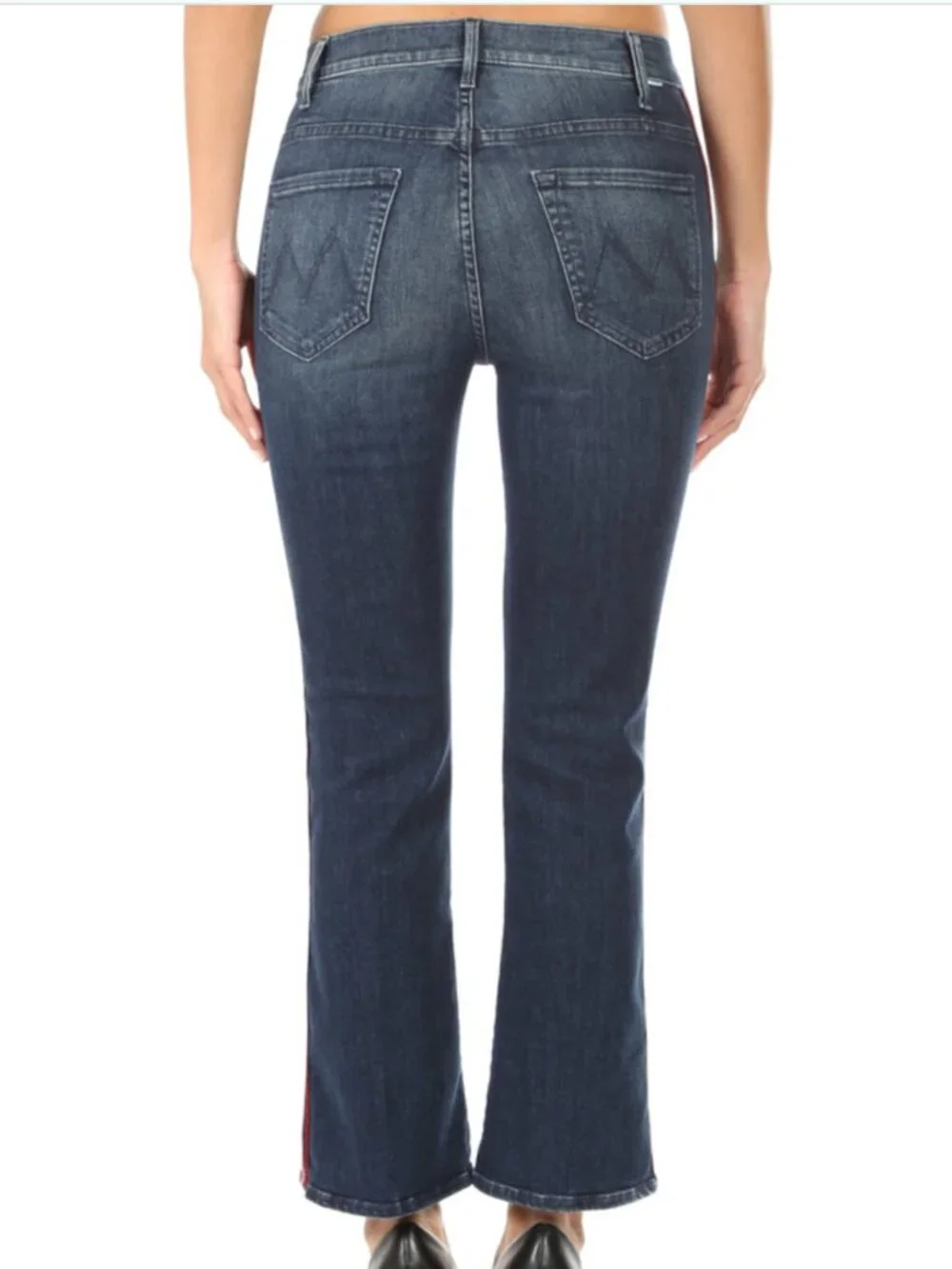 NWT MOTHER The Hustler Ankle Jeans in Here Kitty Kitty Glitter Racer Sz 28 - Picture 2 of 15